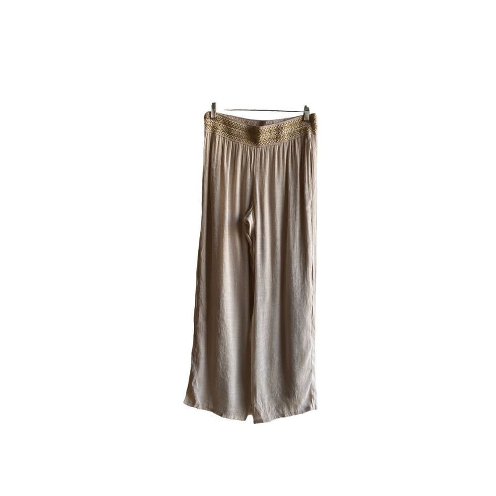 JM collection women’s metallic detail, wide leg pants, size PM